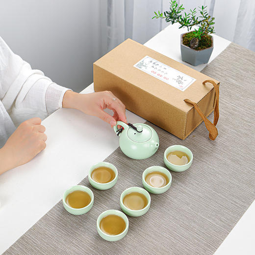 【定窑茶具套装 便携旅行套组】户外便携茶具 手工制作定窑茶杯 端午节礼品伴手礼 父亲节中秋礼品 商品图2