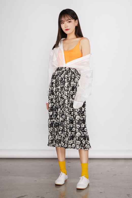 ANSUABEL 时尚个性黑白印花半裙 11464 商品图1