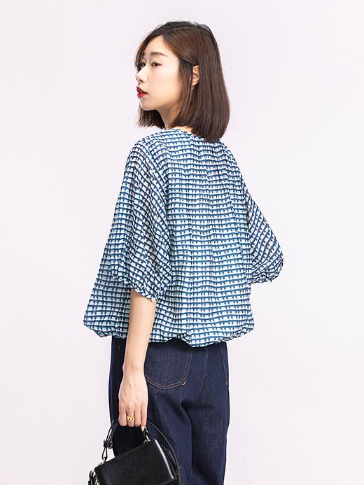 XIAOYU|云朵格纹丝棉套头衫242SY137 商品图3