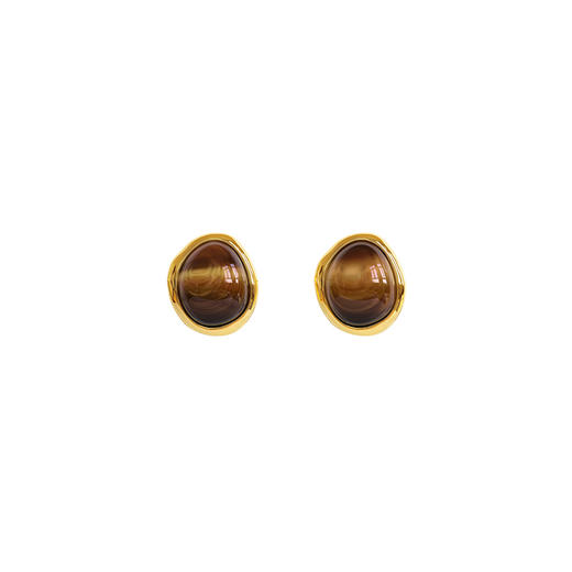 盐岛	节气系列虎眼石耳钉 小号 商品图4