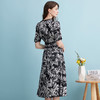 EITIE爱特爱夏款新品V领显瘦高腰舒适印花复古连衣裙7407118 商品缩略图4