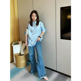 25特价 2404213    麻花盘扣条纹衬衫