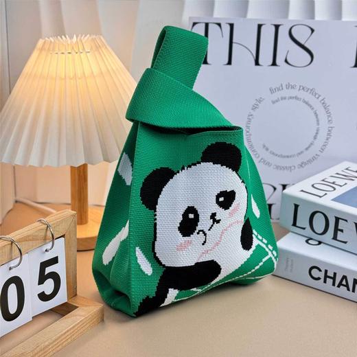 端午节伴手礼【龙舟熊猫针织包】女士编织包手提包 国庆出游户外 商品图2