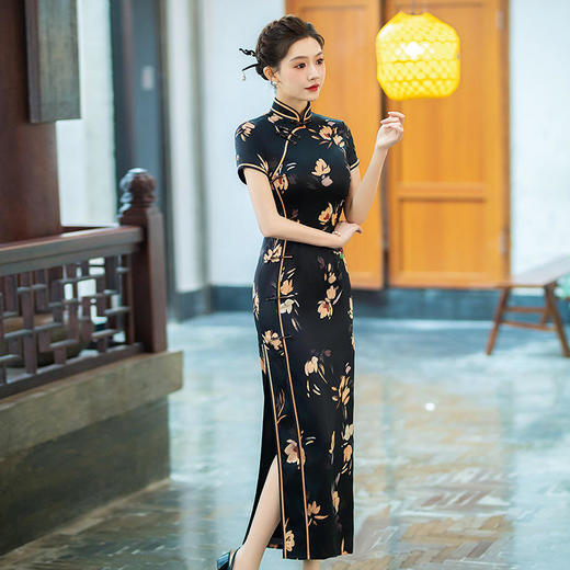 WXG真丝旗袍高端气质改良版桑蚕丝旗袍日常可穿 商品图2