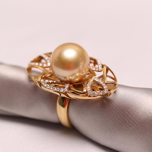 炫彩海南 18K金南洋珠戒指14.5-15mm 66862 商品图3
