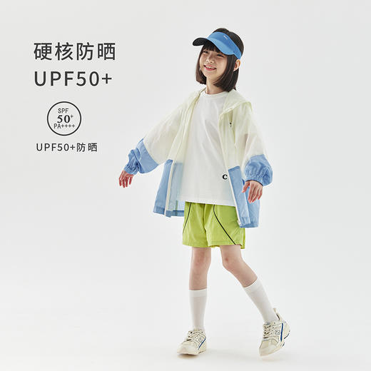 cicochild夏亲子款拼色连帽防晒衣UPF50+儿童户外轻薄休闲外套 商品图1