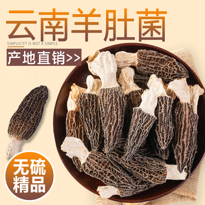 【新鲜云南特产】 羊肚菌干货 农家菌菇 蘑菇菌类干