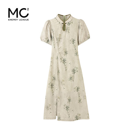 mc2复古新中式国风盘扣改良收腰连衣裙女装2024夏季新款时尚显瘦 商品图3