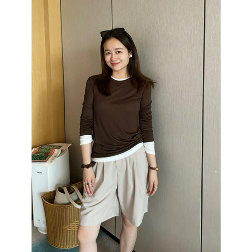 25特价 2404211    打褶修饰  薄 四分短裤 商品图11