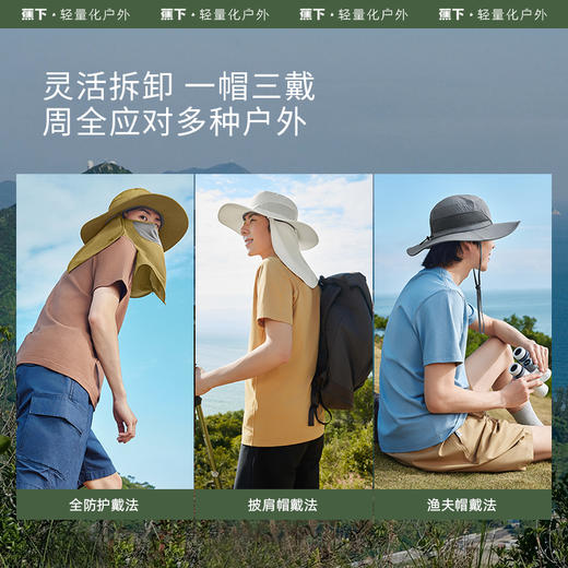 【特渠专享】蕉下男士全防护渔夫帽TS574登山骑行披肩遮脸防紫外线钓鱼防晒帽 商品图3