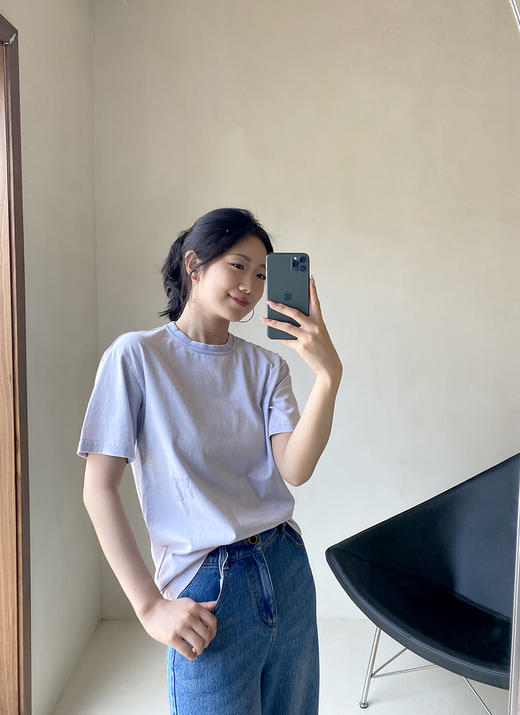 现货  THS 4.13-无 大王家 女士 侧边字母wang印花T恤 常规款做旧水洗T恤 2色 BH2496 商品图6