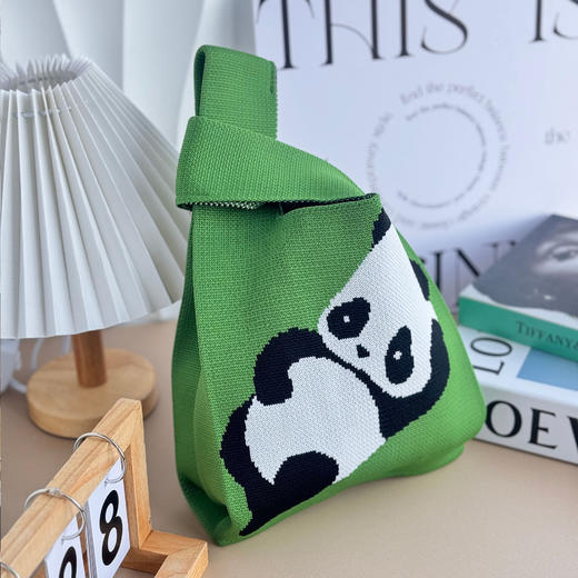 端午节伴手礼【龙舟熊猫针织包】女士编织包手提包 国庆出游户外 商品图8