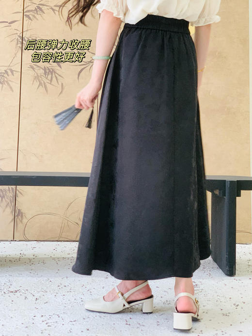 【百图lulu定制】【清冷系半身裙】浮雕暗纹 清冷系 高腰 国风半身裙 商品图8