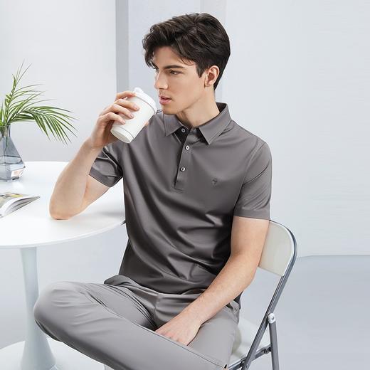 【桑蚕丝】柒牌翻领男士polo衫短袖2024夏季新款弹力透气T恤上衣	126T73360 商品图3