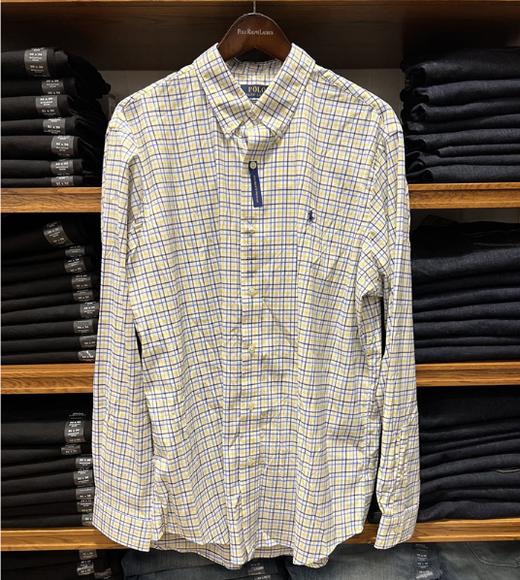 瑕疵POLO RALPH LAUREN 男士经典版型刺绣小马标长袖弹力格子衬衫 商品图0