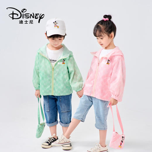 Disney/迪士尼儿童米奇背包轻薄外套男女宝连帽浅秋外套XME2SW340 商品图0