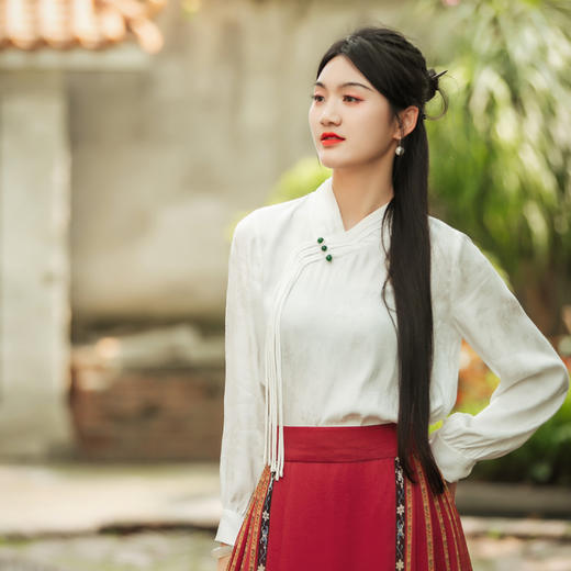 【林栖设计小店】新中式衬衫复古百搭2024春夏新品长袖上衣1942323 商品图0