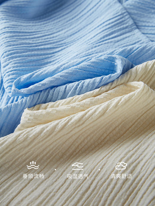 【专属特价】熙世界褶皱肌理感雪纺衬衫女夏2025新款优雅短袖小衫法式上衣 商品图4