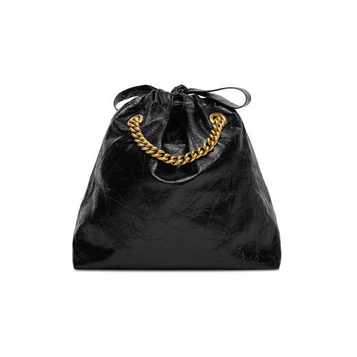 BALENCIAGA 巴黎世家 女士 Crush 压光牛皮革小号托特包 黑色 742942 210IT 1000 商品图2