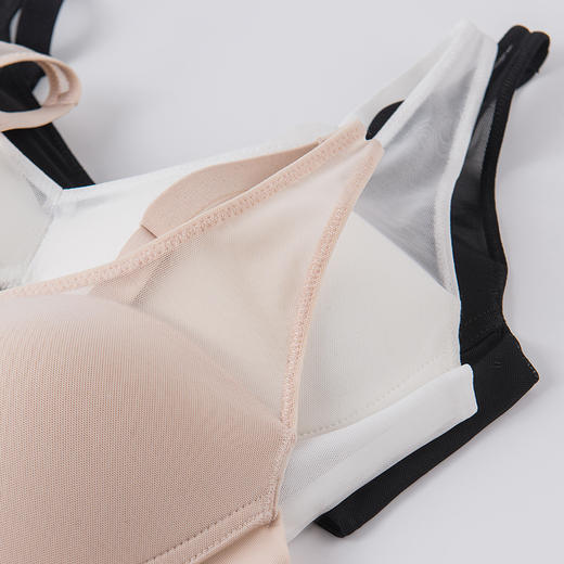 TG02S223春夏真丝光面聚拢文胸 性感网纱无钢圈桑蚕丝内衣美背小胸 商品图3