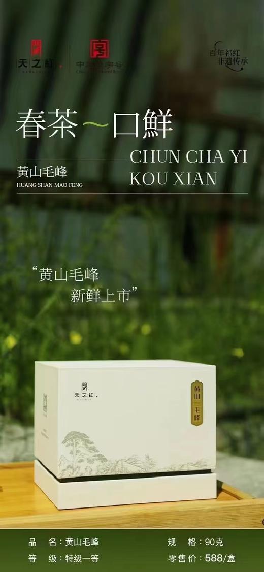 【2025年头采新茶 下单立即发货】天之红 黄山毛峰 特一级 90g/盒 礼盒装 商品图1