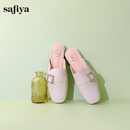 Safiya/索菲娅2024春季新品平底水钻穆勒拖鞋 SF41112417 商品图3