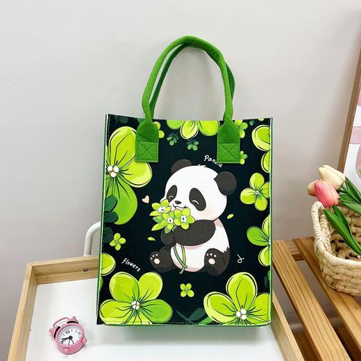 夏季爆款【卡通国宝熊猫毛毡包】上班通勤手提包 便携可爱百搭手拎包 国庆出游户外 商品图8