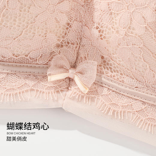 雅黛丽内衣女小胸聚拢睫毛蕾丝轻薄固定杯不跑杯收副乳无钢圈文胸 商品图5