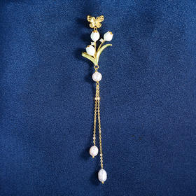 淡水珍珠含苞花卉，刺马针花中君子兰花蝴蝶长流苏胸花AM-TS01736