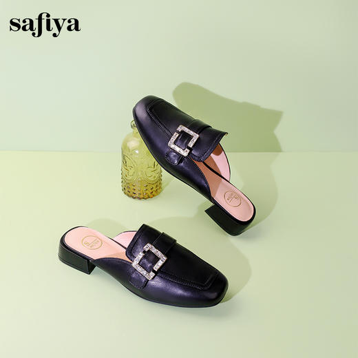 Safiya/索菲娅2024春季新品平底水钻穆勒拖鞋 SF41112417 商品图2