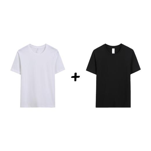 薛继业纯色230克重磅新疆长绒棉长袖 短袖白T恤户外休闲情侣T恤 商品图2