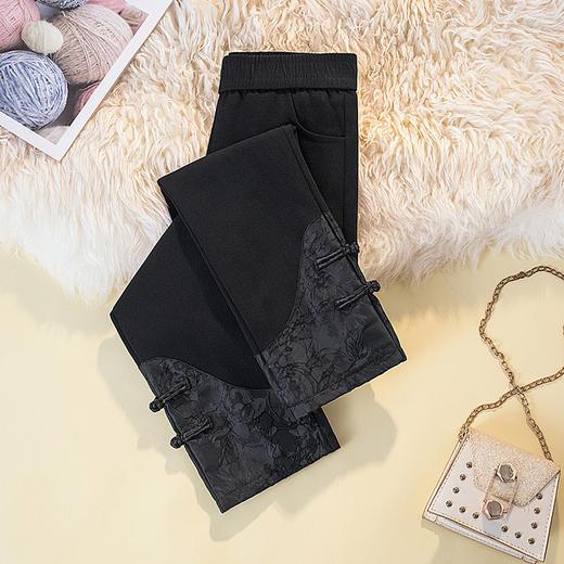 新中式高腰弹力八分裤，复古盘扣遮胯松紧腰裤子KQL-3098F1817 商品图2