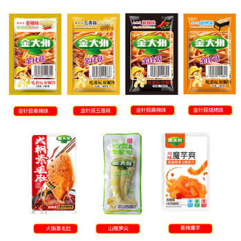 金大州菌菇笋混合500g 金针菇泡椒竹笋尖麻辣魔芋毛肚休闲零食下饭菜 商品图4