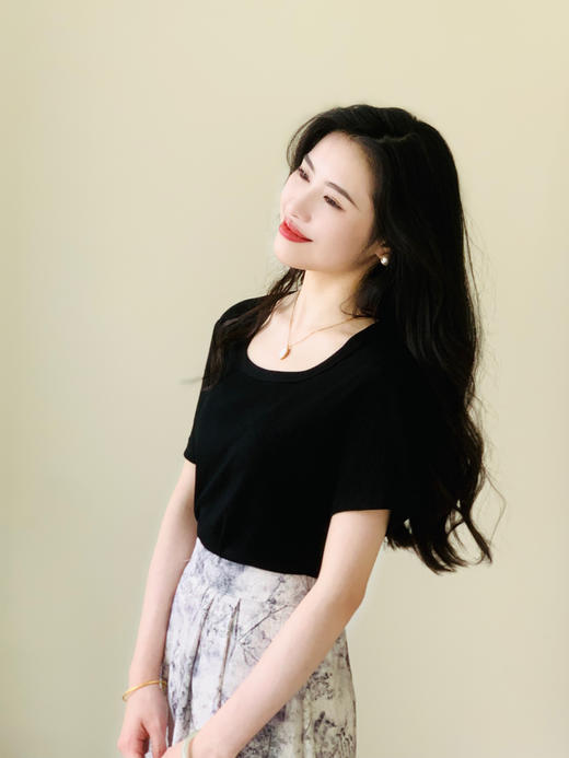 【百图lulu定制】【面膜方领T】 面膜质感  Q弹 柔软舒适 短袖 H版型 正肩短袖T恤 商品图2