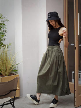 【棉感面料】户外宽松廓型运动工装半身裙