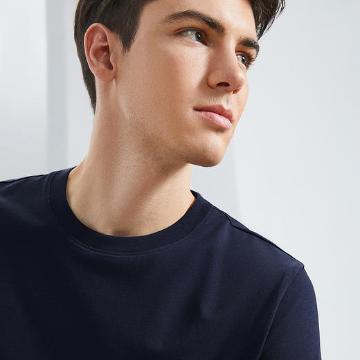 【凉感索罗纳】柒牌圆领短袖T恤男2024夏季新款时尚青年男士上衣	126T73340 商品图2