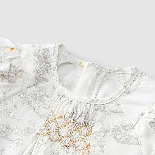 英氏-童衣类（春）H4英梭长袖连衣裙英氏白女 商品图2