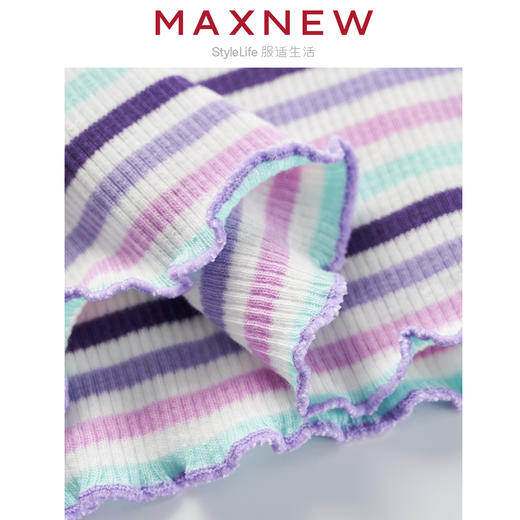 【T恤】小童云感棉抗菌条纹拼接T恤 1N2351219 商品图3