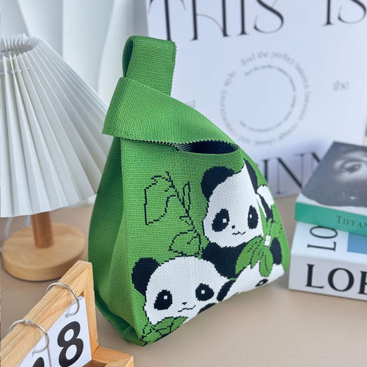 端午节伴手礼【龙舟熊猫针织包】女士编织包手提包 国庆出游户外 商品图13