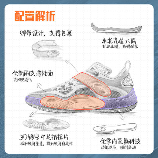 安踏水花6丨篮球鞋新款专业实战透气运动鞋男112421108 商品图1