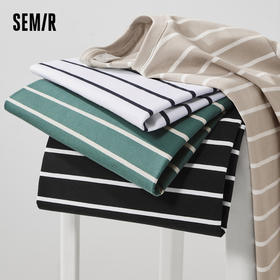 [商场同款]森马短袖T恤男2024夏季新款时尚经典条纹短袖上衣修身