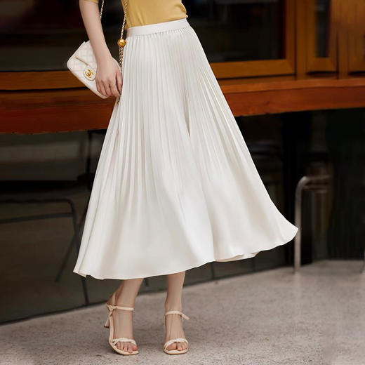 AVANN鱼尾百褶裙/缎面A字裙/印花半裙/缎面提花阔腿裤 商品图1