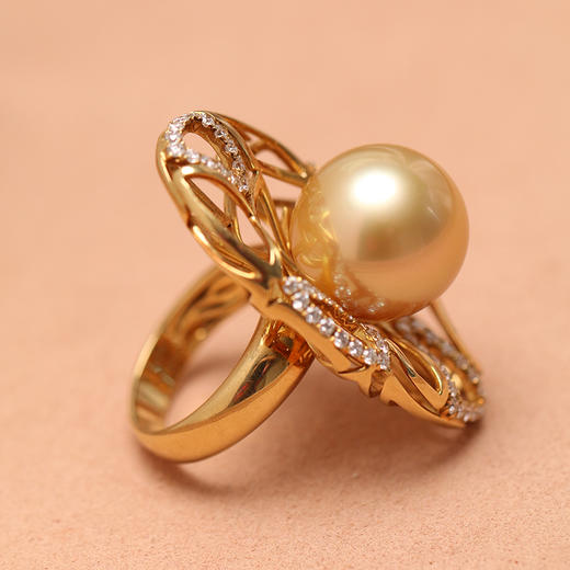 炫彩海南 18K金南洋珠戒指14.5-15mm 66862 商品图4