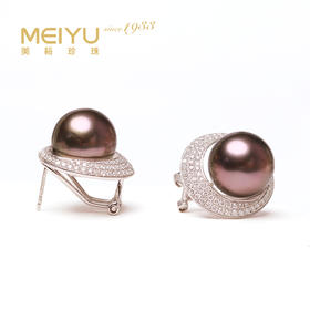 炫彩海南 金18k海水珍珠耳钉12-12.5mm 55425