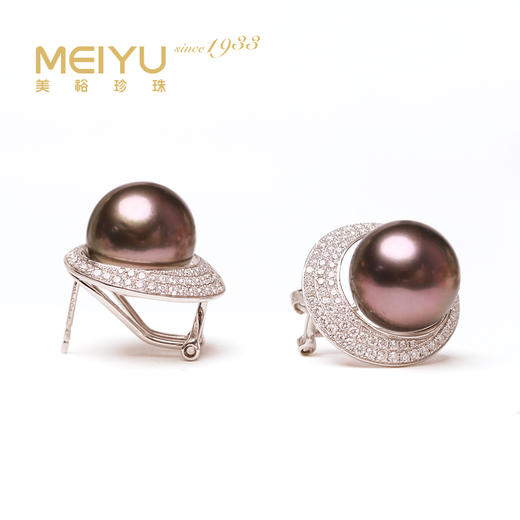 炫彩海南 金18k海水珍珠耳钉12-12.5mm 55425 商品图0