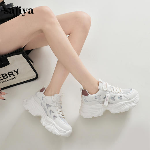 Safiya/索菲娅2024春季百搭网面透气厚底运动休闲老爹鞋 SF41112428 商品图5