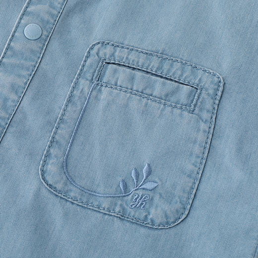 英氏-童衣类（夏）H4英梭短蛤 浅牛仔蓝66CM男 商品图3