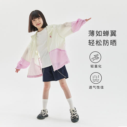 cicochild夏亲子款拼色连帽防晒衣UPF50+儿童户外轻薄休闲外套 商品图3