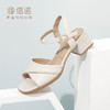 信诺 真皮舒适女鞋 2024新款夏季中年妈妈凉鞋粗跟百搭中跟高跟鞋L179-3 商品缩略图4