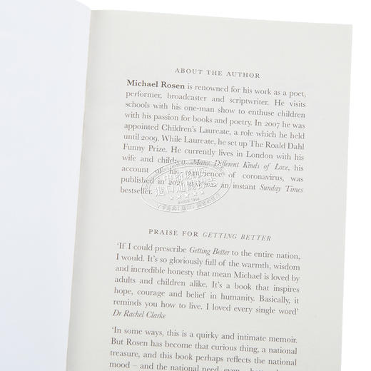 预售 【中商原版】迈克尔 罗森 变得更好 关于经历 克服和度过难关的人生教训 Getting Better 英文原版 Michael Rosen 励志 商品图3